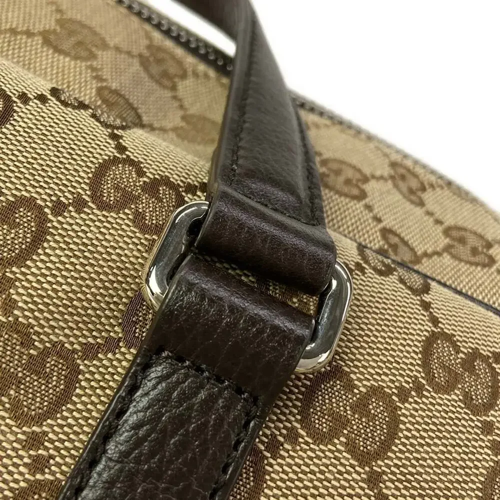 Gucci GG Boston Bag 449167 Beige Dark Brown Jacquard Leather